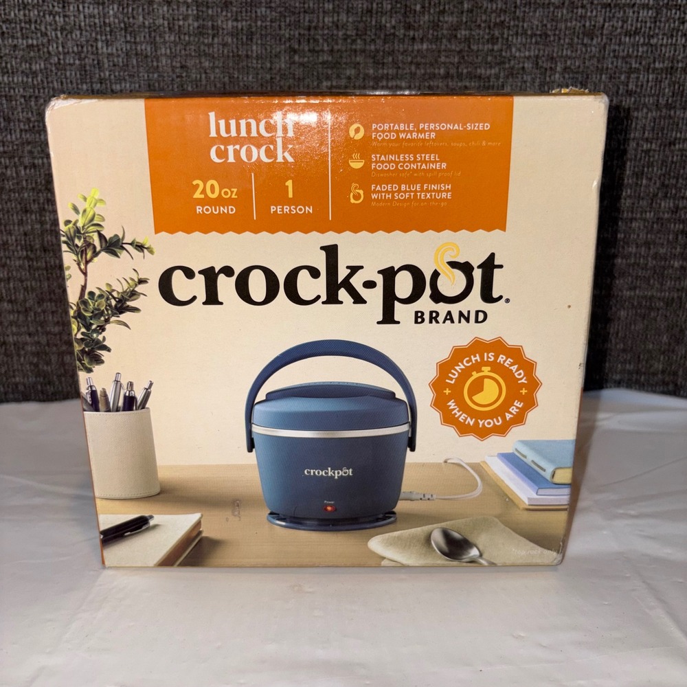 Crock-Pot Lunch Crock 20oz Food Warmer Faded Blue Portable Personal Slow Cooker